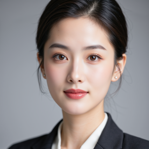 三十五岁左右女性头像，穿职业套装，背景简洁，专业干练形象，展现女性领导魅力